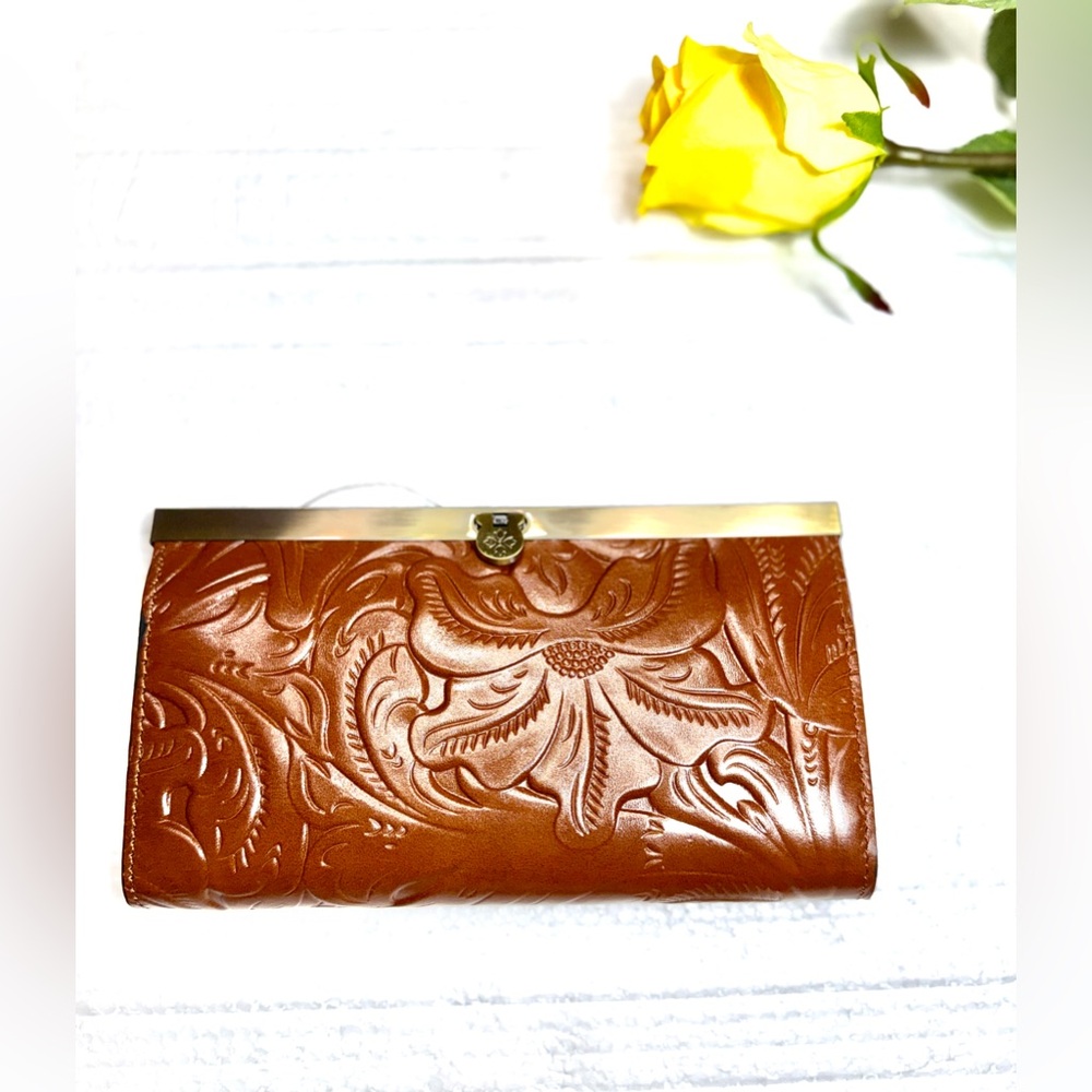 Leather Elegant Brown Embossed Wallet (Clutch)
